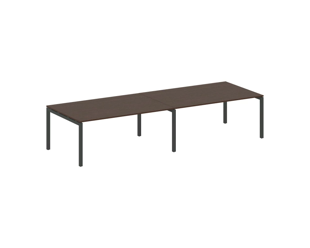 Переговорный стол (2 столешницы) на П-образном м/к 3600x1235x750 Metal System Quattro 5x5