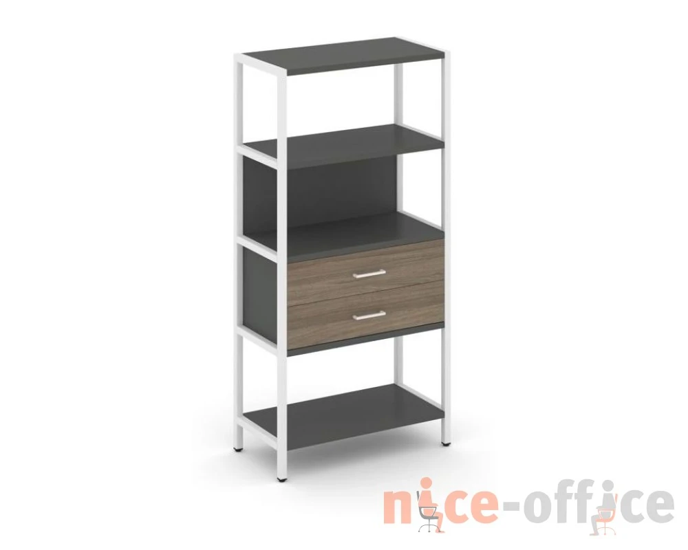 Односекционный стеллаж четырехярусный с ящиками 810х400х1613 Шелф Систем / Shelf System