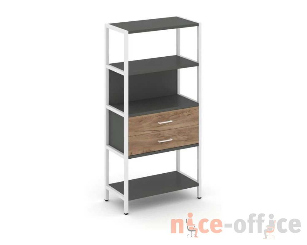 Односекционный стеллаж четырехярусный с ящиками 810х400х1613 Шелф Систем / Shelf System