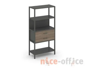 Односекционный стеллаж четырехярусный с ящиками 810х400х1613 Шелф Систем / Shelf System images