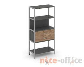 Односекционный стеллаж четырехярусный с ящиками 810х400х1613 Шелф Систем / Shelf System images