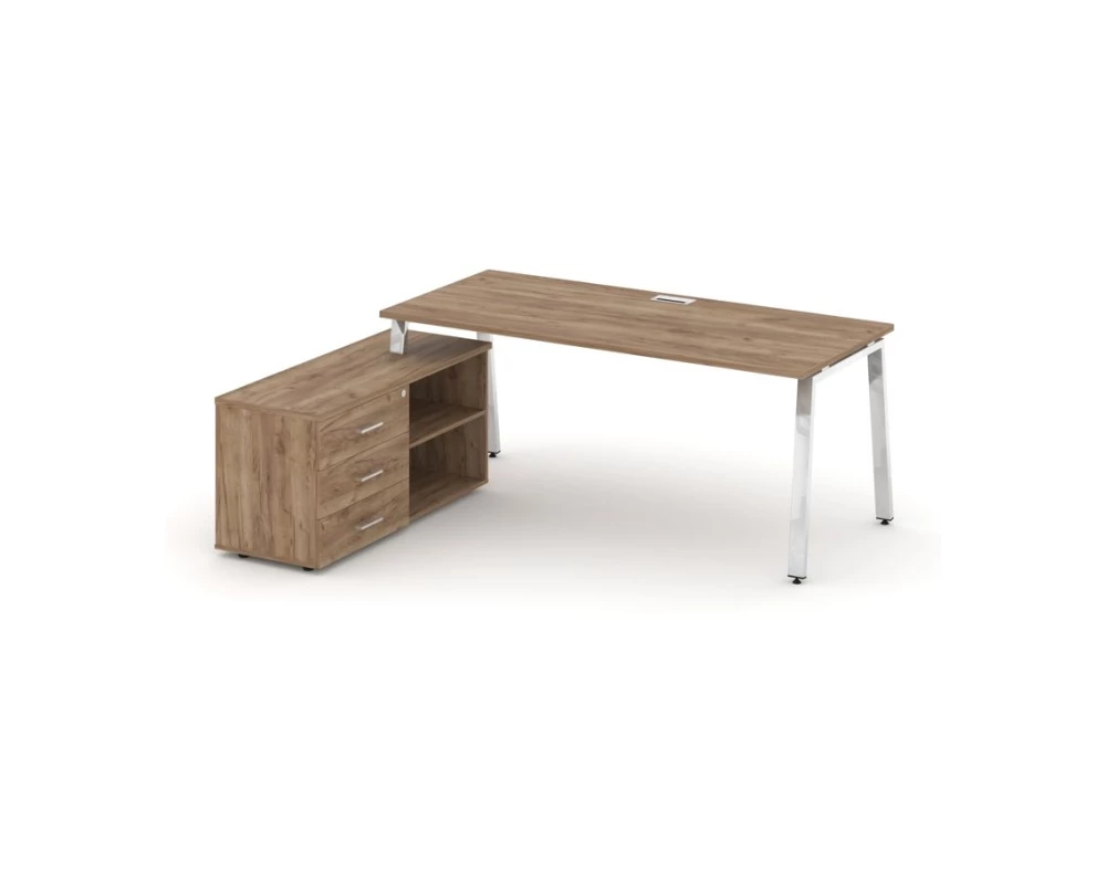Стол письменный с греденцией левой на А-образном каркасе 1580x700x750 Style Project Direct Lux