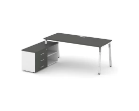 Стол письменный с греденцией левой на А-образном каркасе 1580x700x750 Style Project Direct Lux images