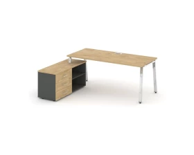 Стол письменный с греденцией левой на А-образном каркасе 1580x700x750 Style Project Direct Lux images