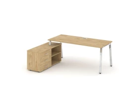 Стол письменный с греденцией левой на А-образном каркасе 1580x800x750 Style Project Direct Lux images