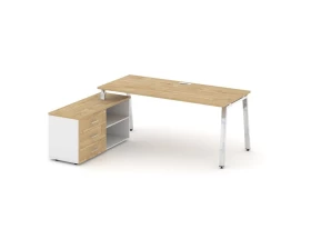 Стол письменный с греденцией левой на А-образном каркасе 1580x800x750 Style Project Direct Lux images