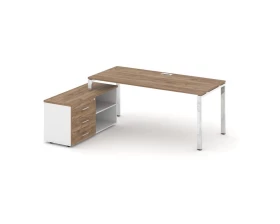 Стол письменный с греденцией левой на П-образном каркасе 1580x700x750 Style Project Direct Lux images