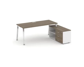 Стол письменный с греденцией правой на А-образном каркасе 1380x700x750 Style Project Direct Lux images