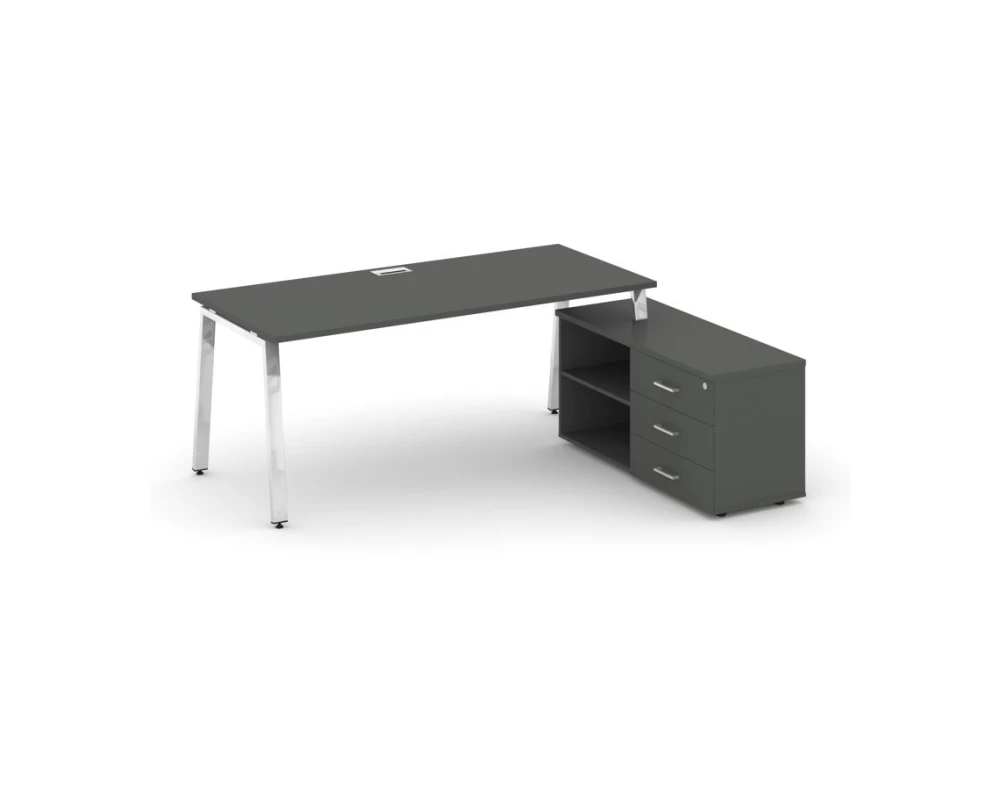 Стол письменный с греденцией правой на А-образном каркасе 1380x700x750 Style Project Direct Lux
