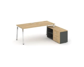 Стол письменный с греденцией правой на А-образном каркасе 1380x800x750 Style Project Direct Lux images