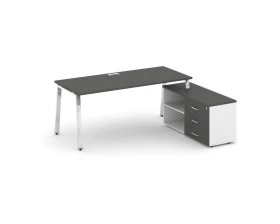 Стол письменный с греденцией правой на А-образном каркасе 1580x800x750 Style Project Direct Lux images