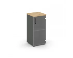 Шкаф низкий узкий правый прозр. стекло 400x400x833 зад. стенка HDF Style Project images