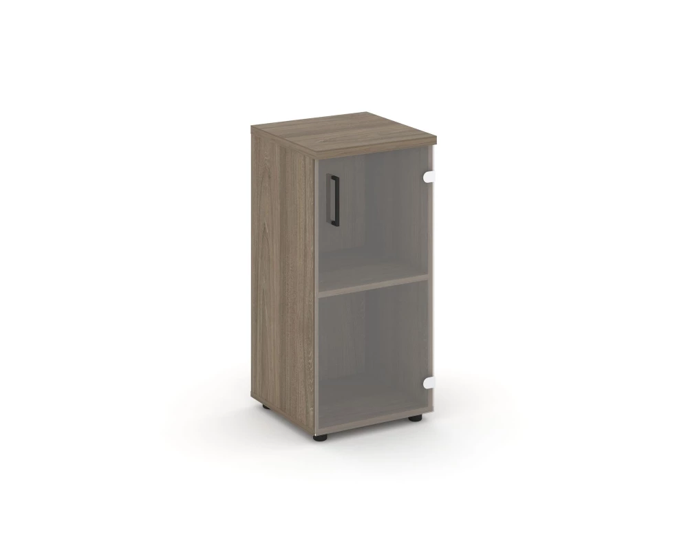 Шкаф низкий узкий правый прозр. стекло 400x400x833 зад. стенка HDF Style Project