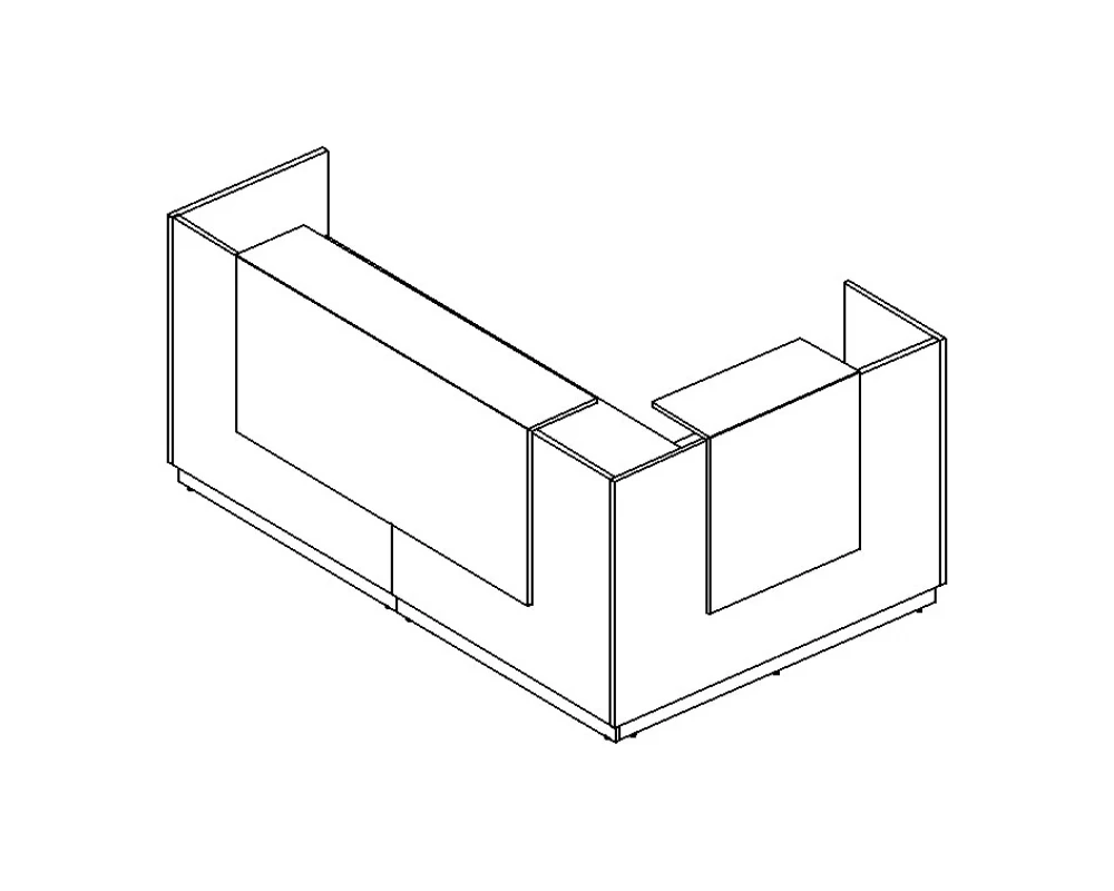 Стойка ресепшн угловая левая (полки высокие) A4