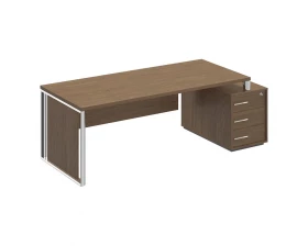 Стол руководителя на опорной тумбе правый/левый с декоративной вставкой ОР 148-1 ДТ Orion images