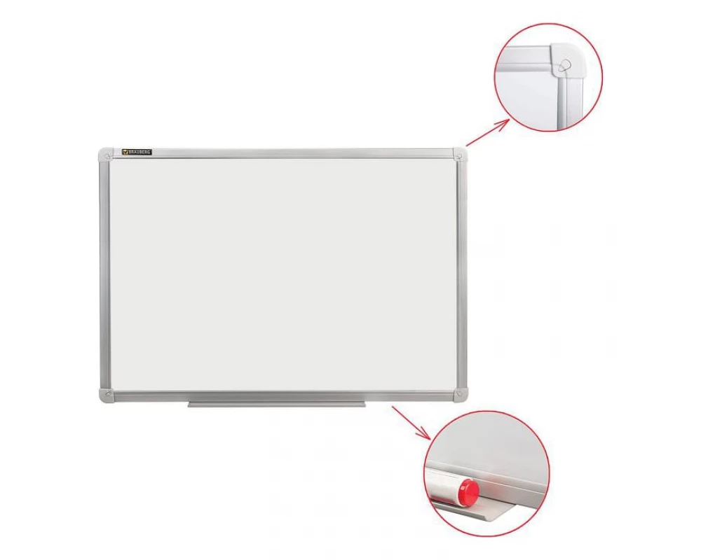 Доска магнитно маркерная BRAUBERG стандарт 120х180 алюминиевая рамка